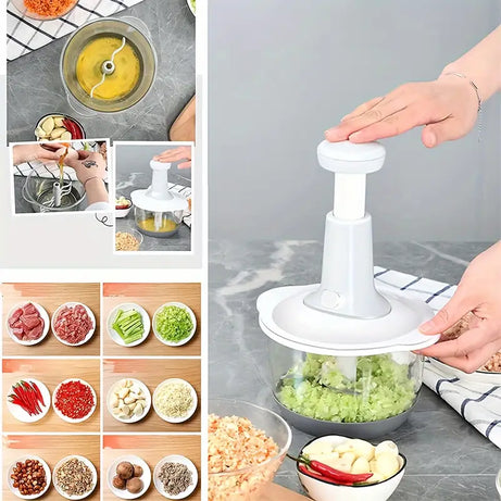 Multi-Functional Hand Press Manual Plastic Chopper 2L